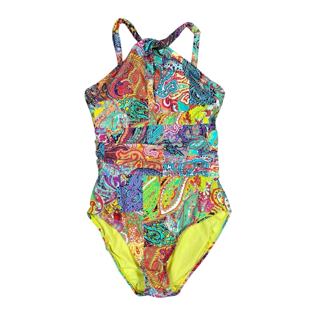Bleu Rod Beattie Paisley Halter‎ One Piece Size 6